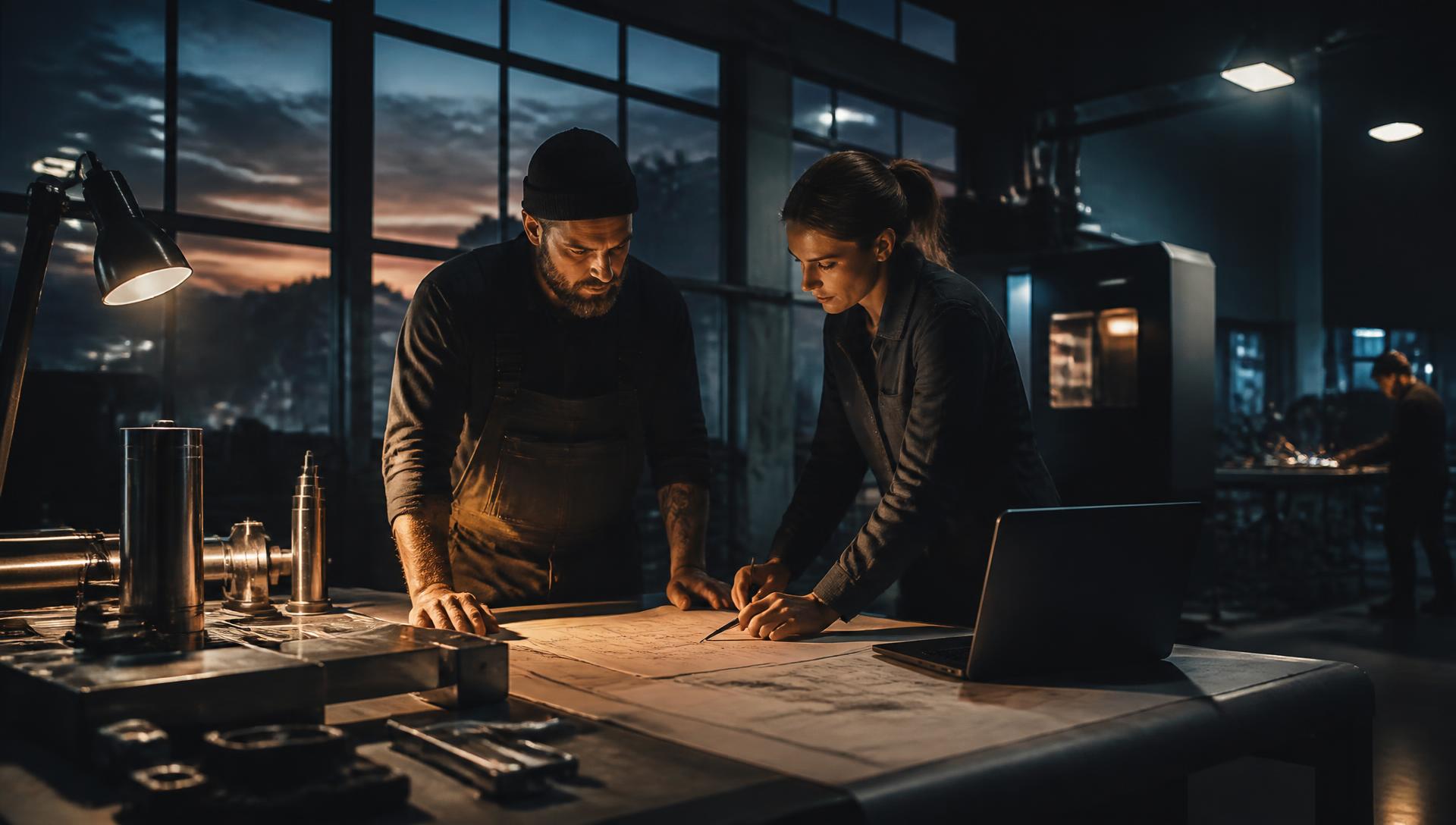 Werkstatt bei Nacht